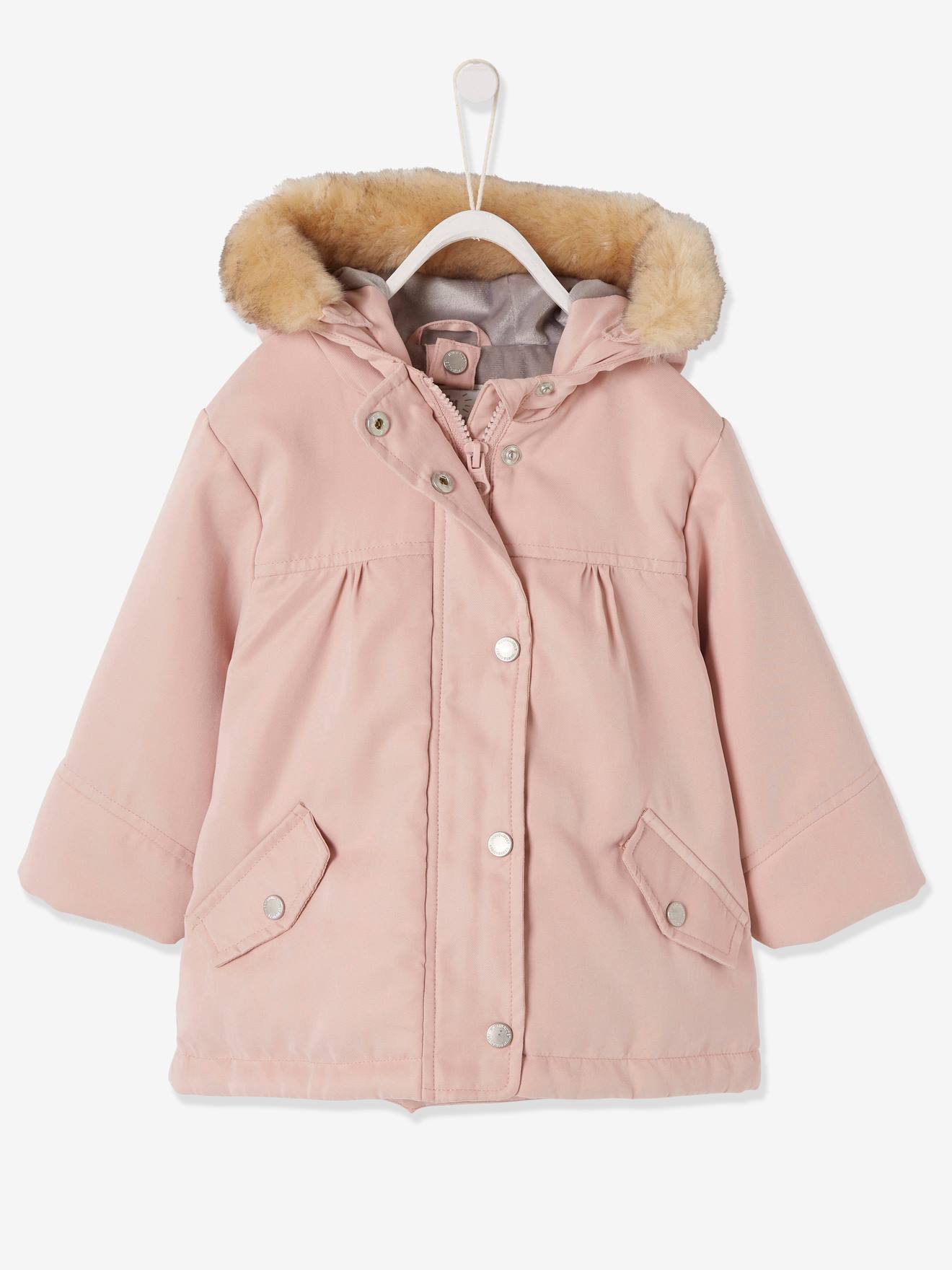 Parka 3 en 1 bébé fille rose pâle