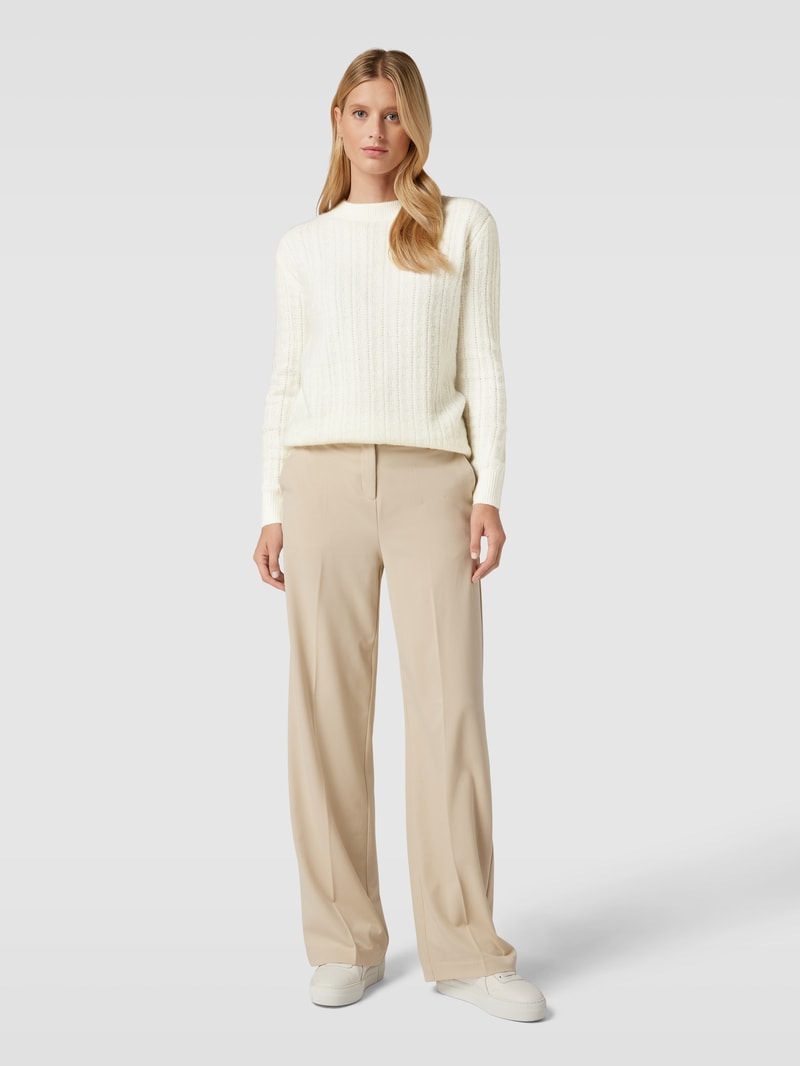 Oversized Strickpullover mit Rundhalsausschnitt in offwhite