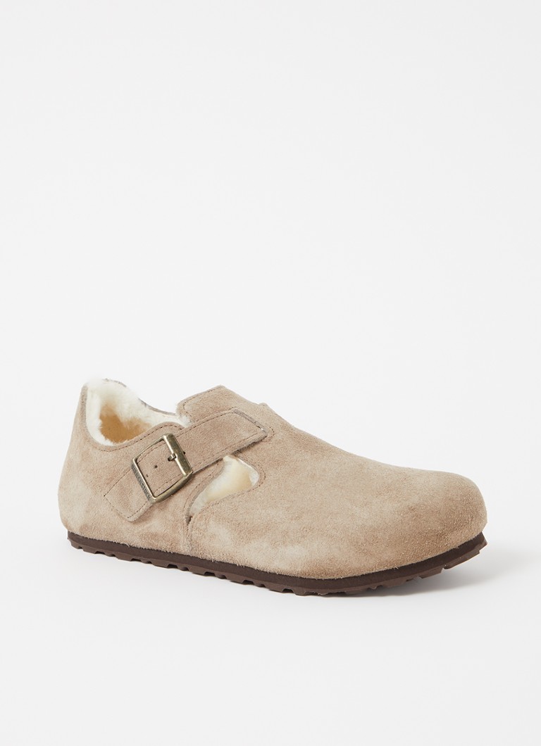 „Birkenstock Boston Shearling“ įmaunami batai iš zomšos ir ėriuko vilnos