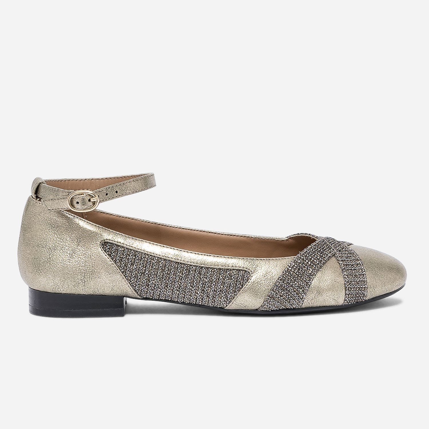 Ballerine or à ganses irisées