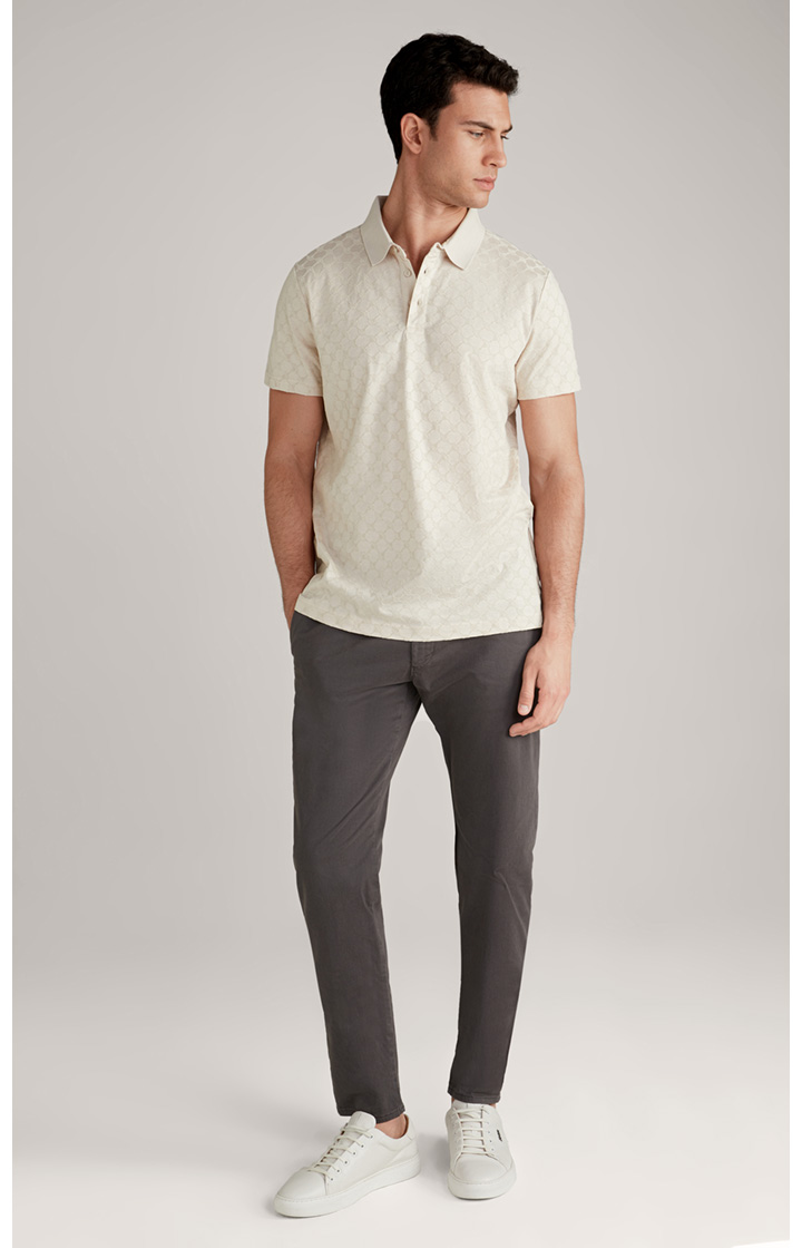 Cornflower Poloshirt Pancrazio in Offwhite