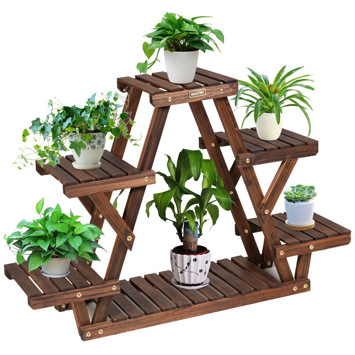 COSTWAY Blumenständer, Blumenregal mehrstöckig, 99 x 25 x 64cm