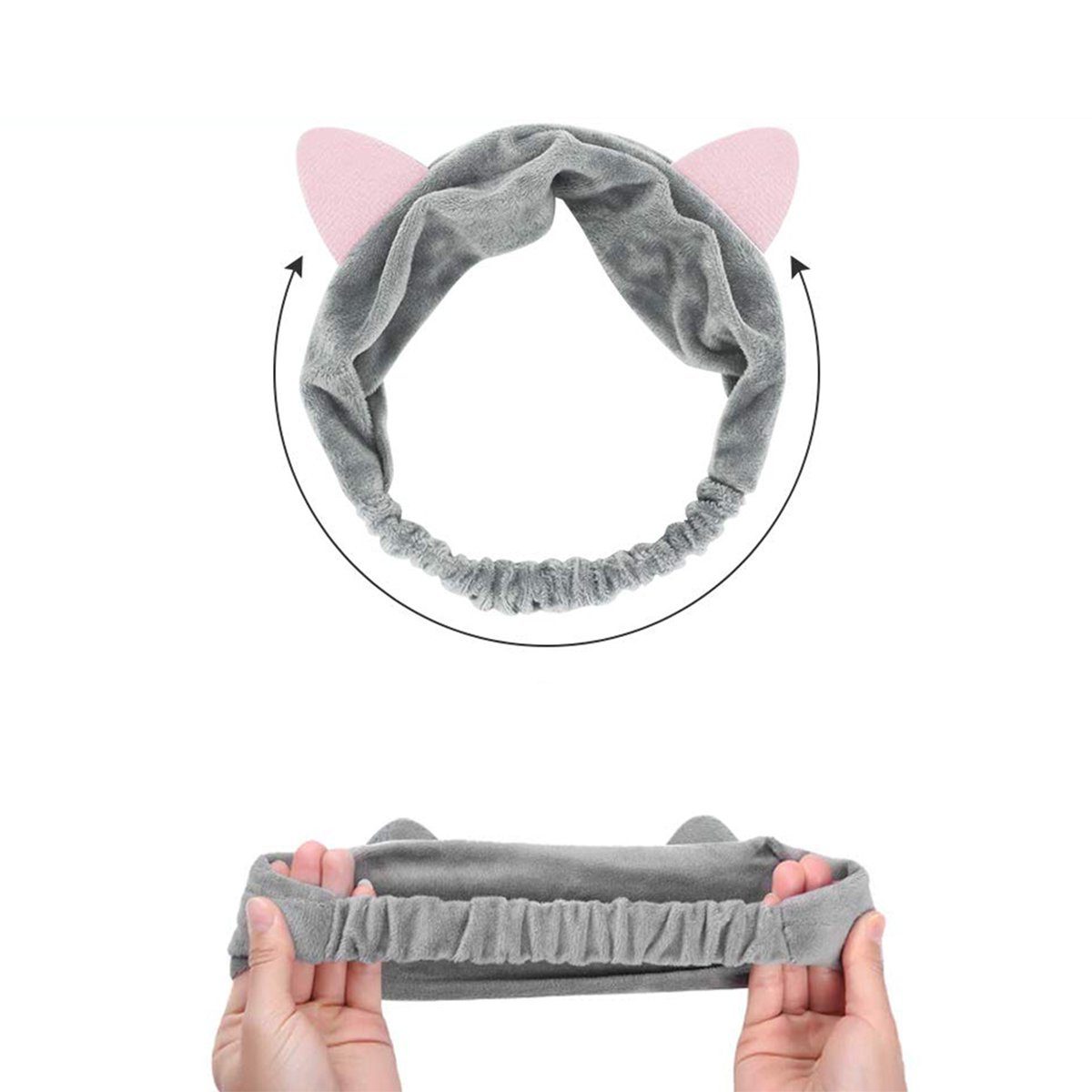 FeelGlad Haarband Make-up-Stirnband, Katzenohr-Haarband, 3er-Pack