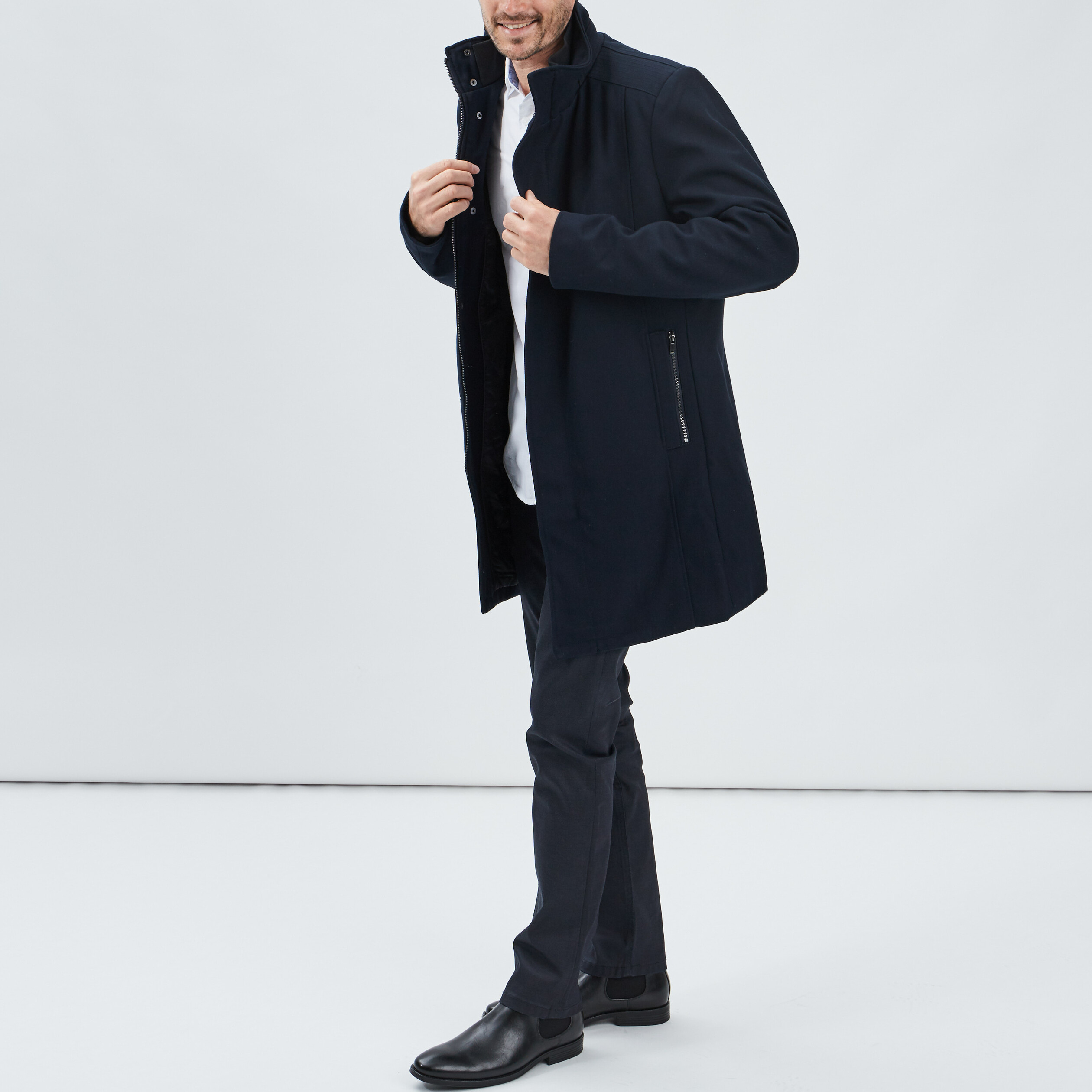 Pantalon droit Creeks denim brut enduit homme | La Halle
