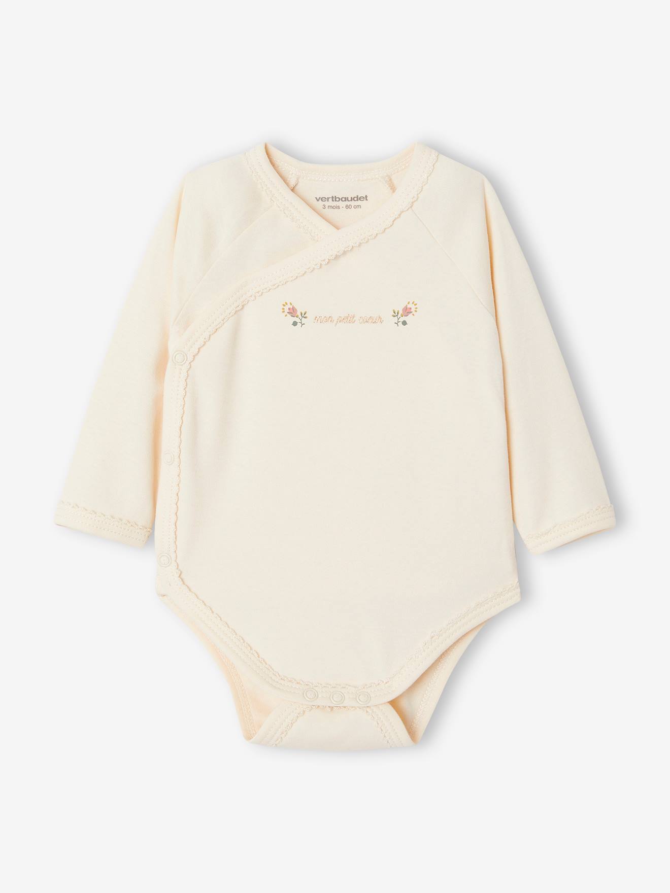 Vertbaudet 3er-Pack Baby Wickelbodys Bio-Baumwolle Oeko-Tex - altrosa