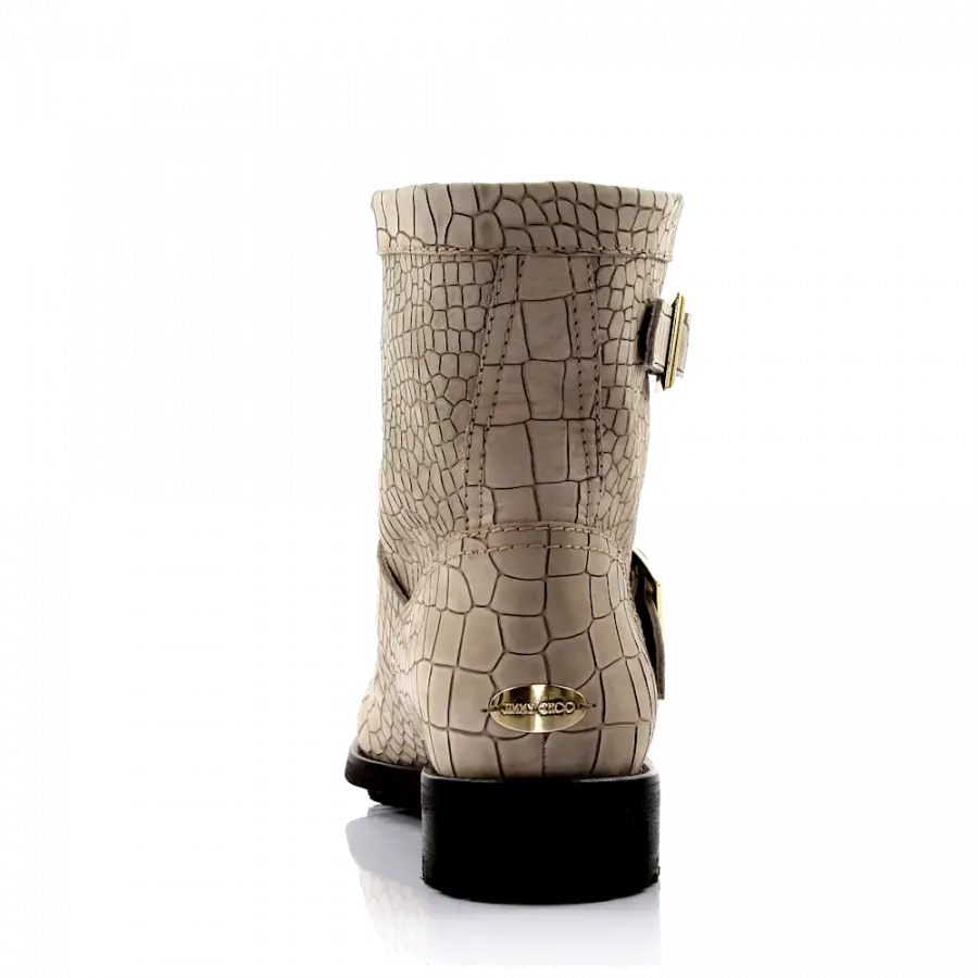 Jimmy Choo - Cowboy-/ Bikerstiefeletten Veloursleder - grau