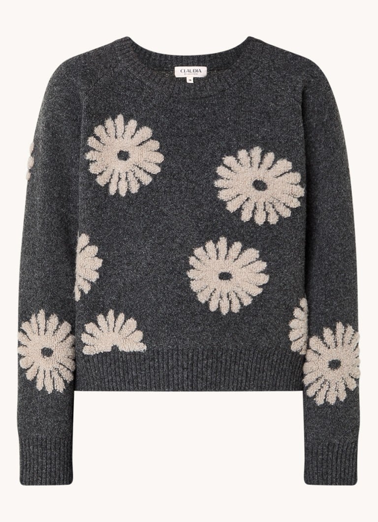 Maglione a maglia fine di Claudia Sträter in misto lana con motivo jacquard