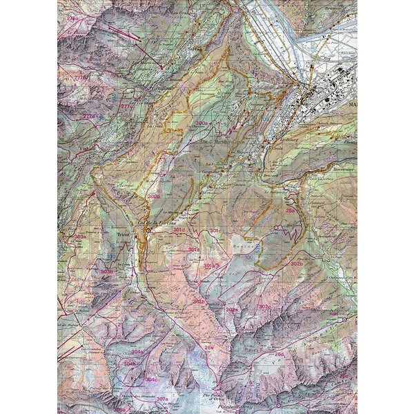 Swisstopo 1 : 50 000 Martigny Skiroutenkarte - Wanderkarte