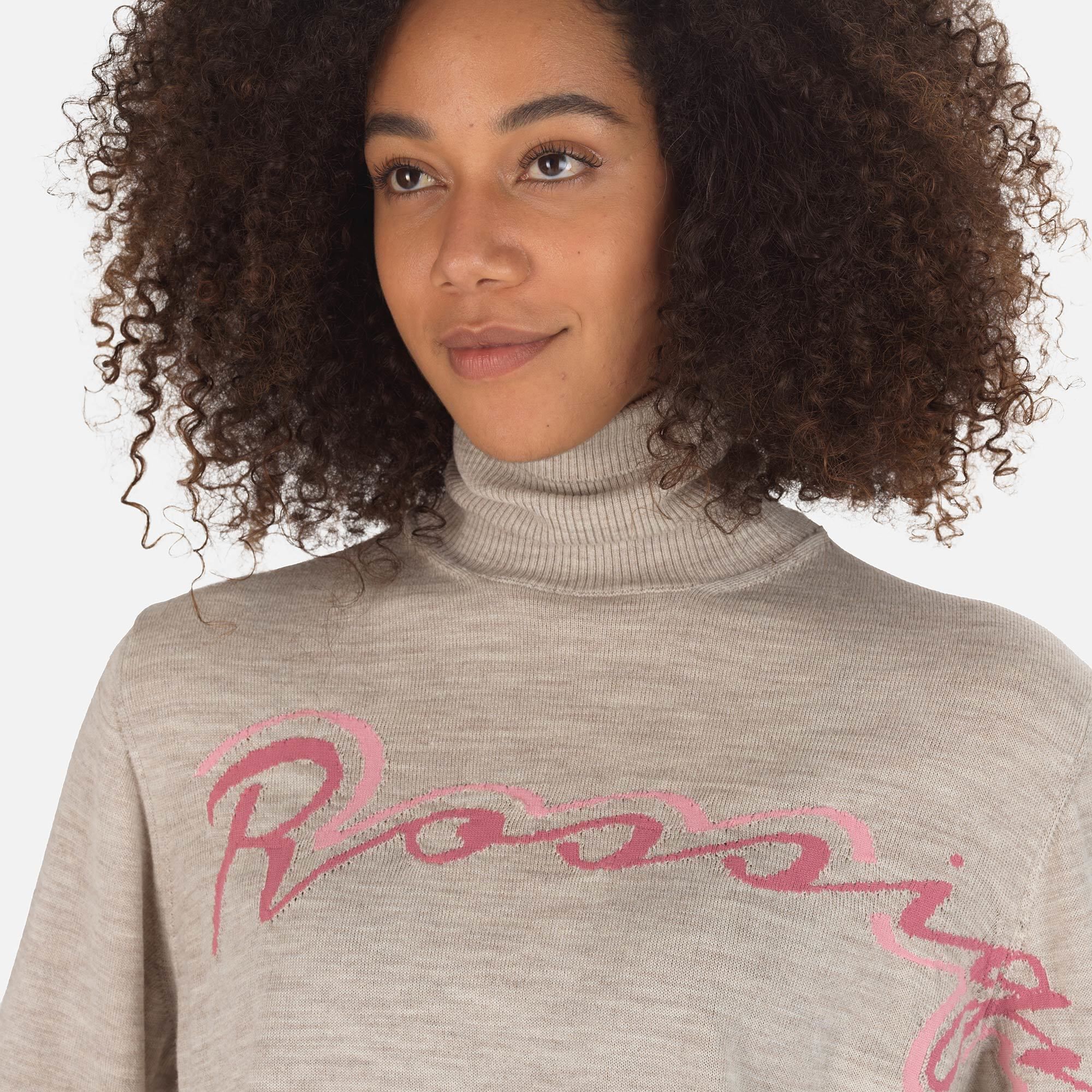 Pull en maille à col roulé Signature Femme
