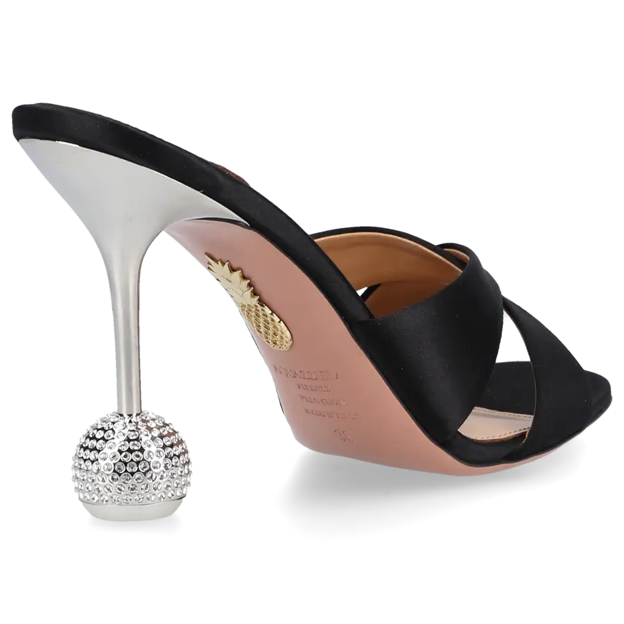 Aquazzura - Sandalen YES DARLING 95 Satin - schwarz