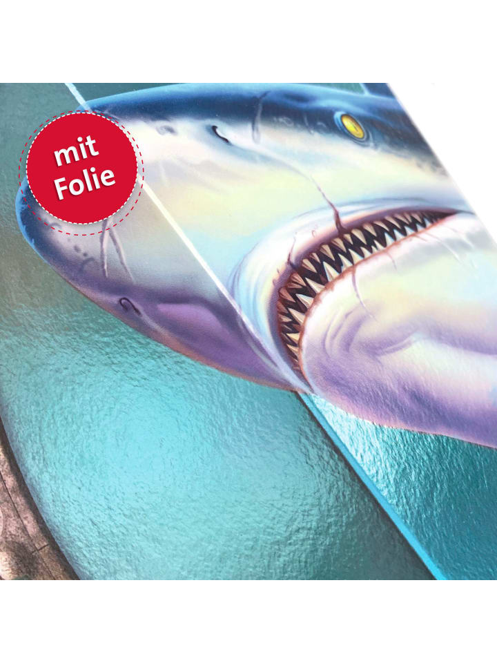 ROTH Set Schultüte groß Hai 70 cm, Folie mit Schleife in Bunt günstig kaufen onesize
