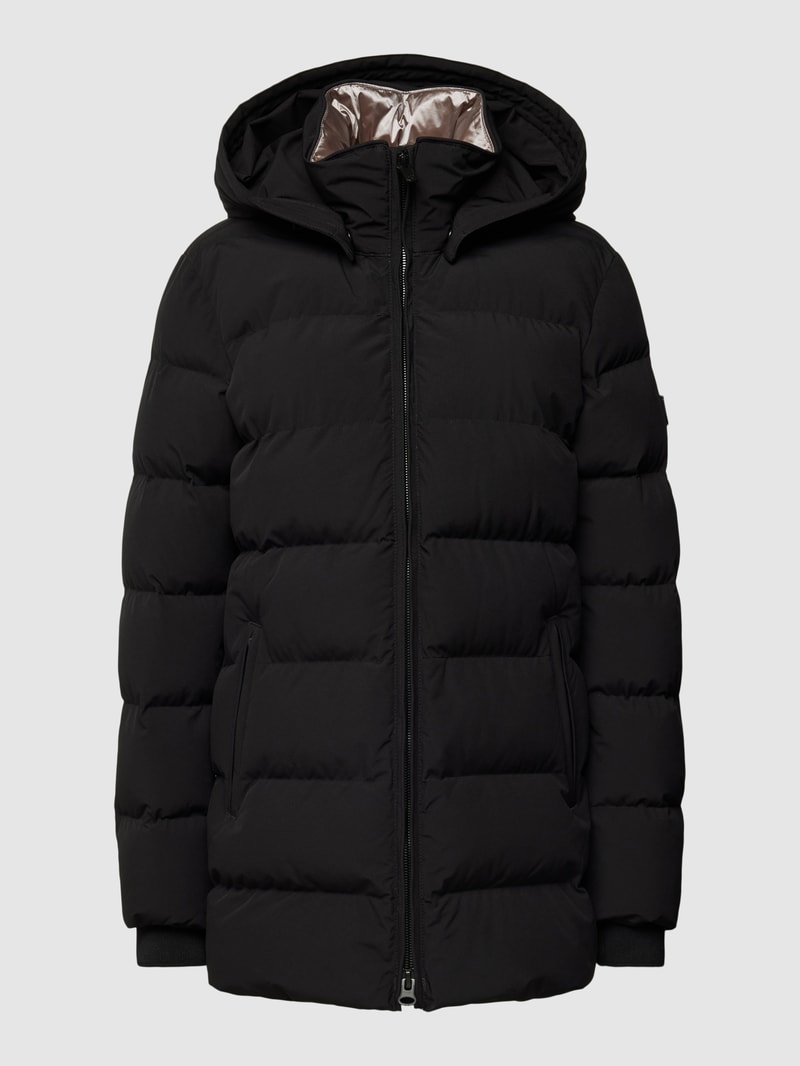 Steppjacke mit abnehmbarer Kapuze Modell 'GOLDMINE' in schwarz