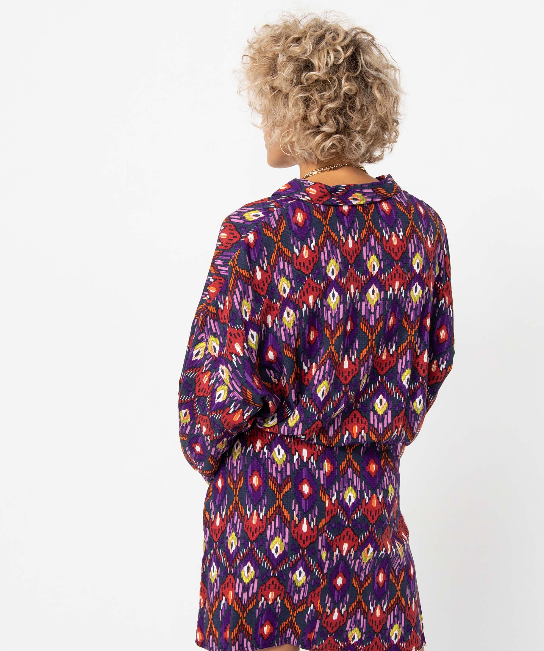 Chemise femme imprimée avec finitions élastiquées imprime | GEMO