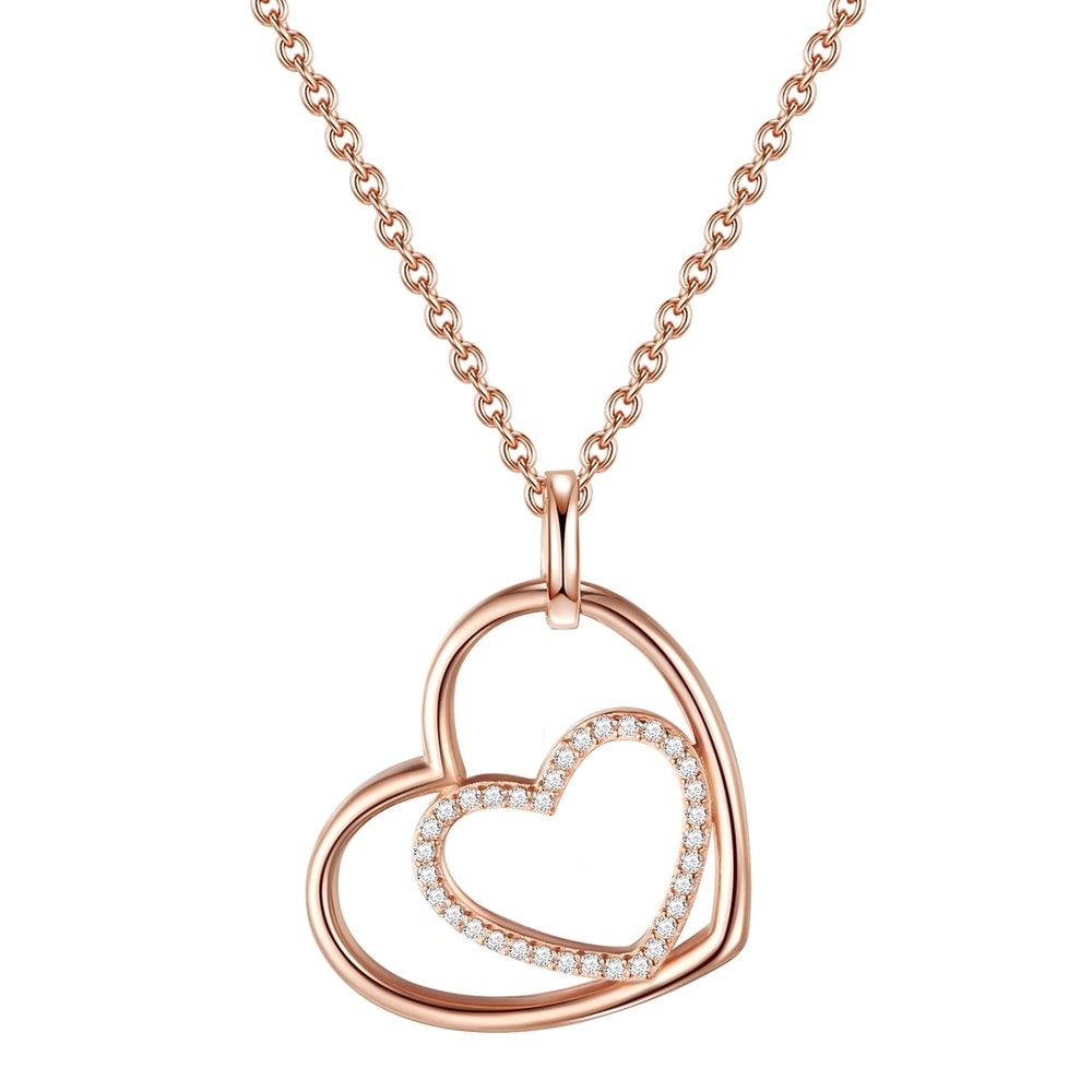 Rafaela Donata Collier en argent Coeur Argent sterling Oxyde de zirconium (CZ) en Or rose collier
