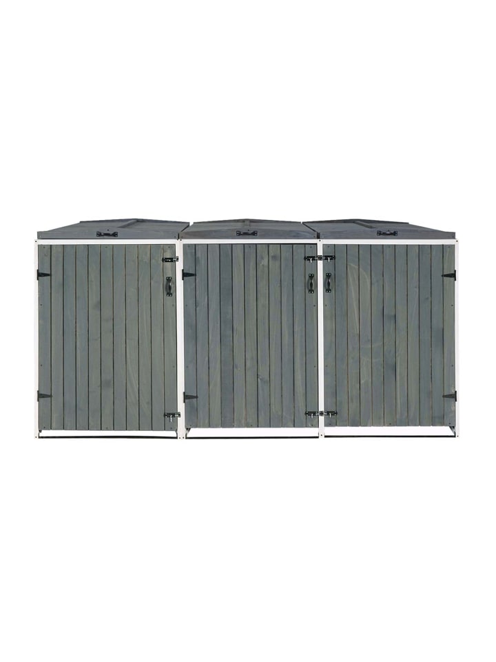 MCW 3er-/6er-Mülltonnenverkleidung H74, Grau-weiß günstig kaufen onesize