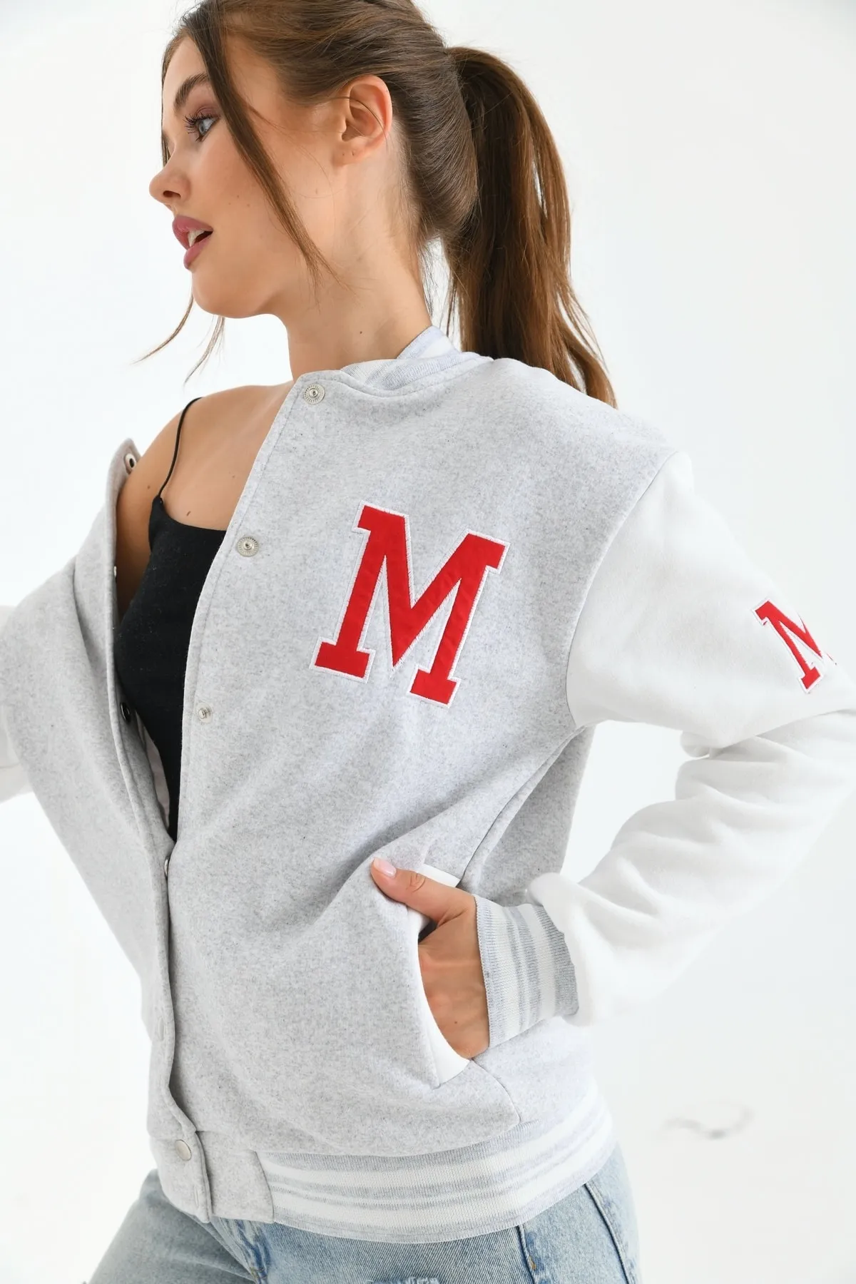 VOLT CLOTHİNG  Bestickte Collegejacke für Unisex