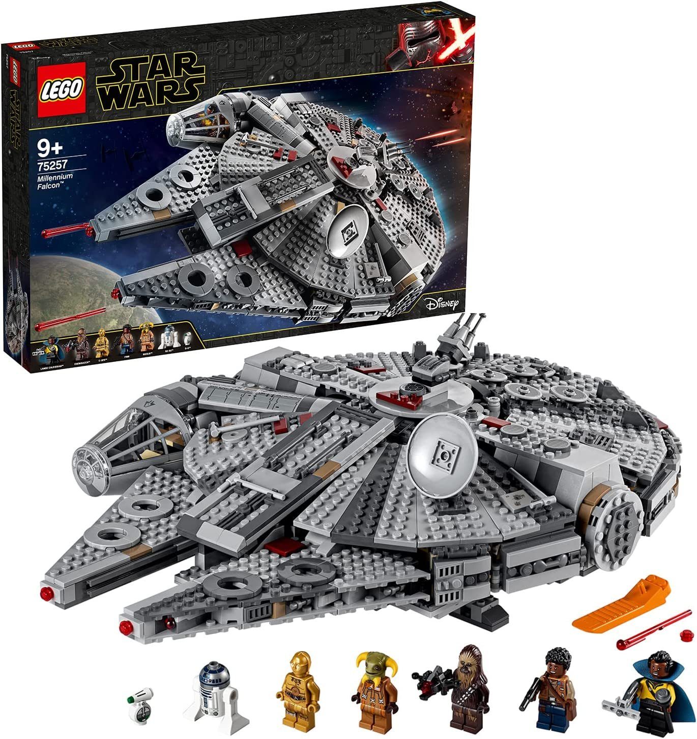 LEGO® Konstruktionsspielsteine Star Wars 75257 Millennium Falcon Raumschiff Bau Set, (Set, 1351 St)