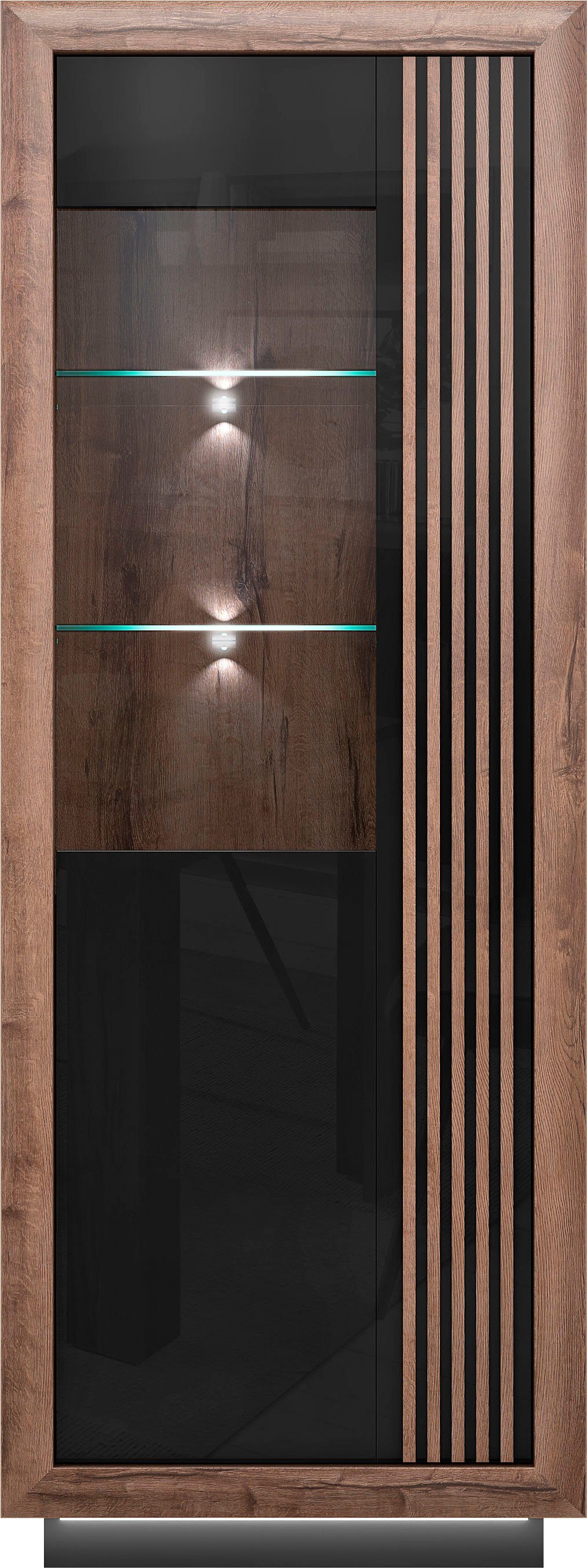 FORTE Highboard Savona, Höhe 197 cm, inkl. Lichtleiste im Sockel