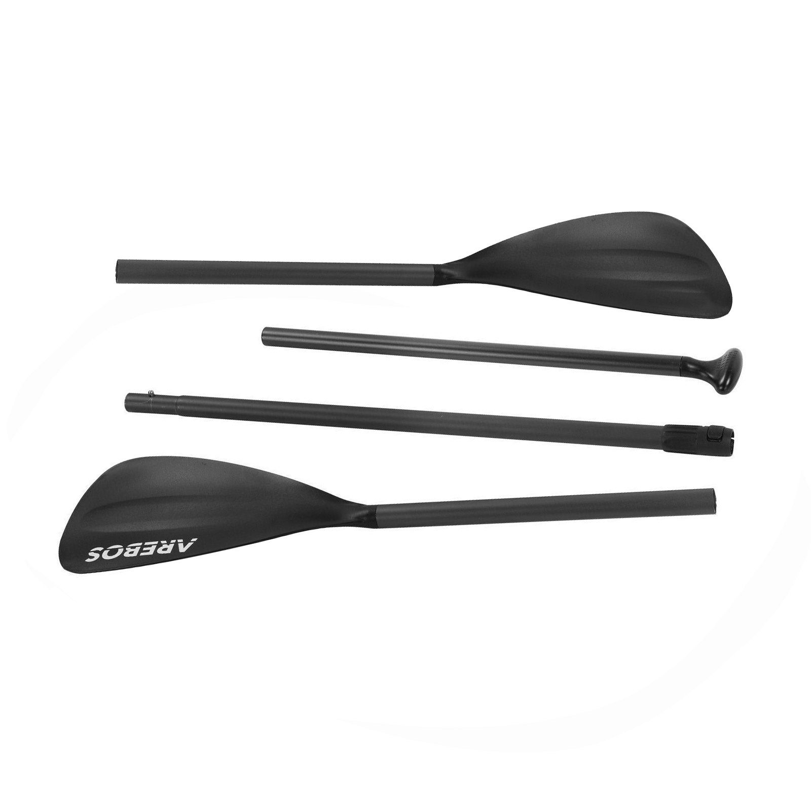 Arebos 2-in-1 Doppelpaddel & Einzelpaddel, SUP Hilfspaddel SUP-Paddel, (Set), Schwimmfähig, stabilem Kunststoff, gebogene Klingen, 156-215 cm