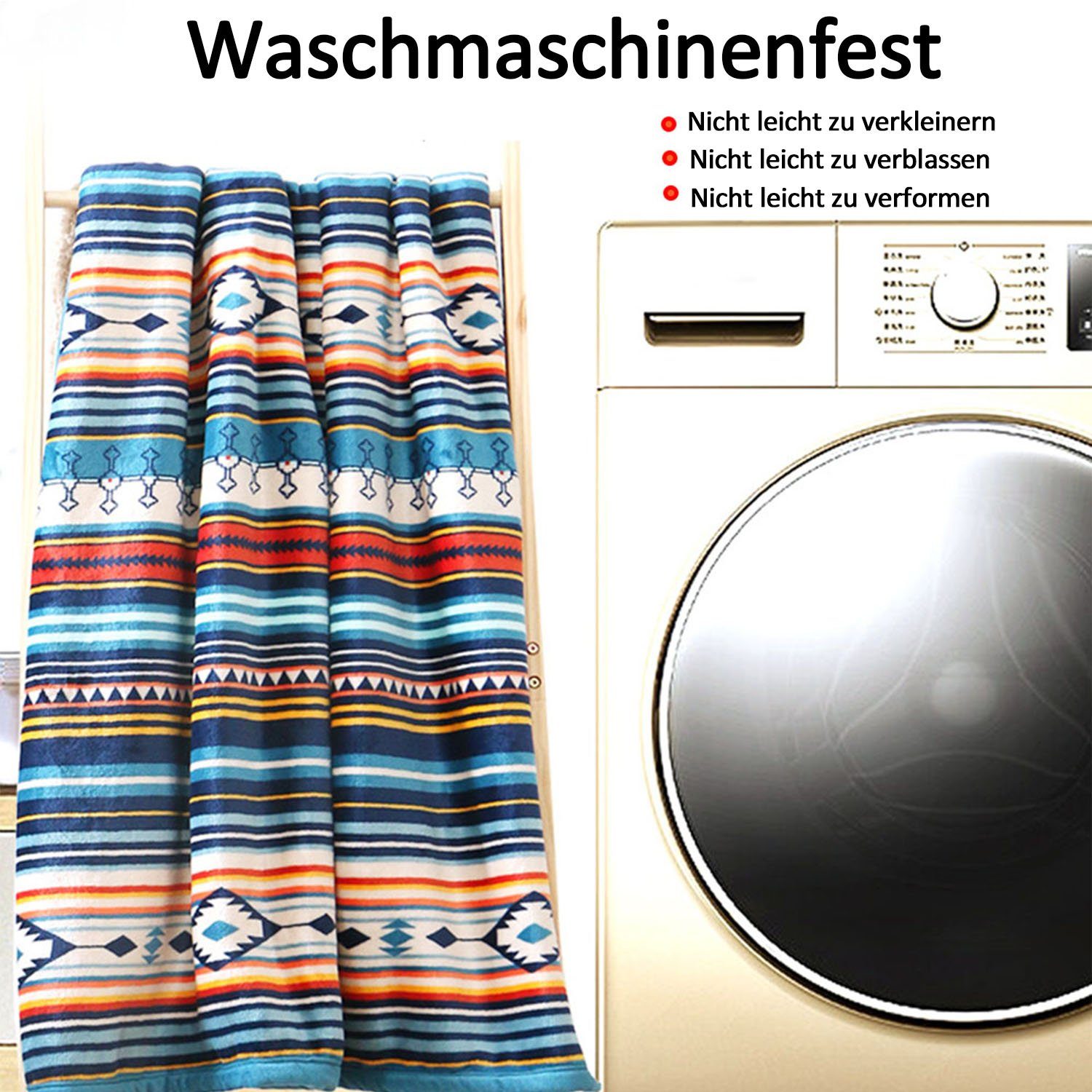 Wolldecke Coral-Fleece-Überwurf, flauschig, weich, Couch-Decke, warme, zggzerg