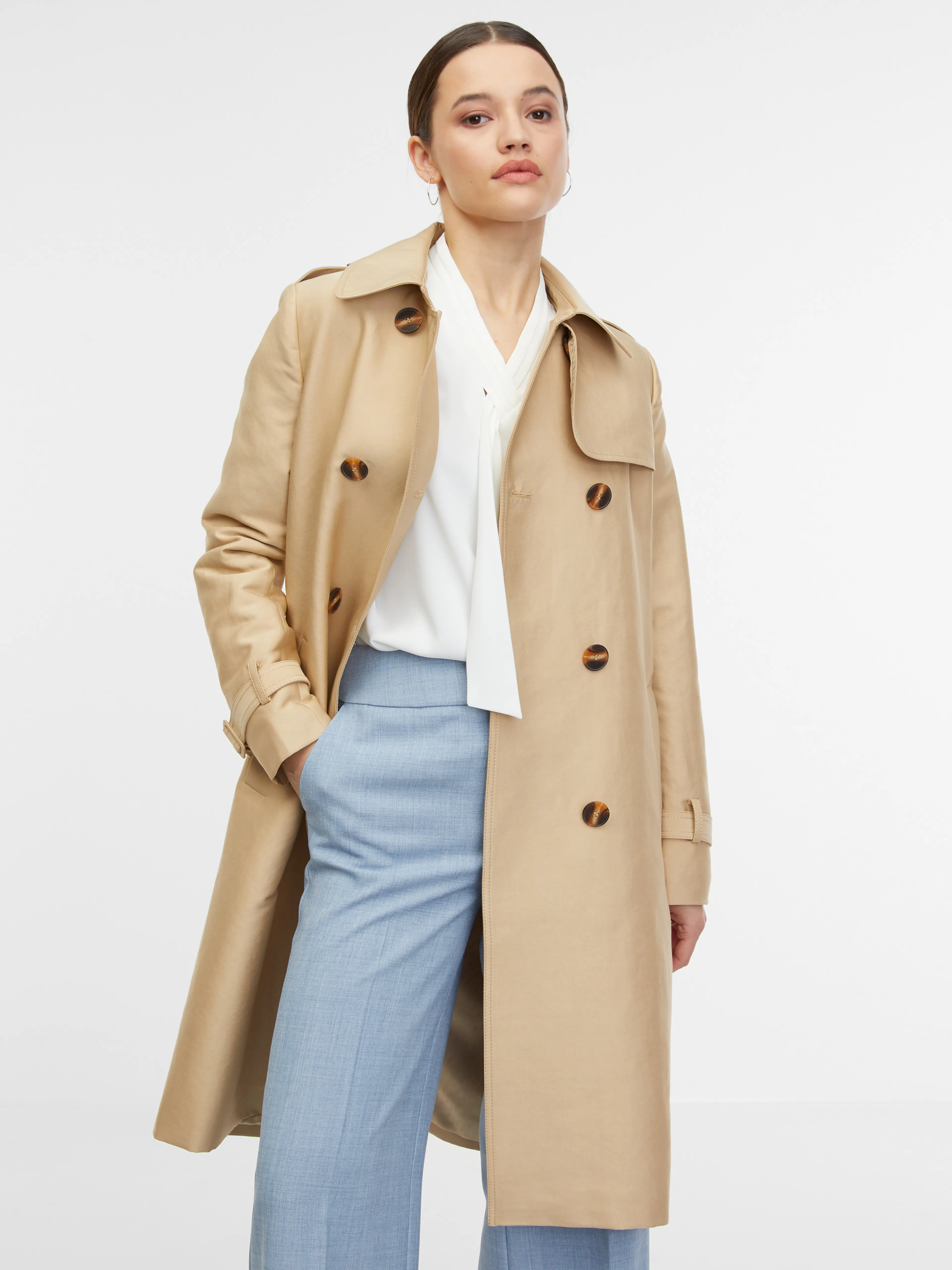 Beigefarbener Damen-Trenchcoat ORSAY