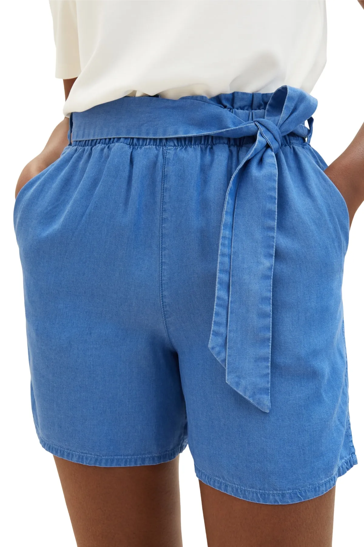 Tom Tailor Denim  Shorts - Blau - Hoher Bund