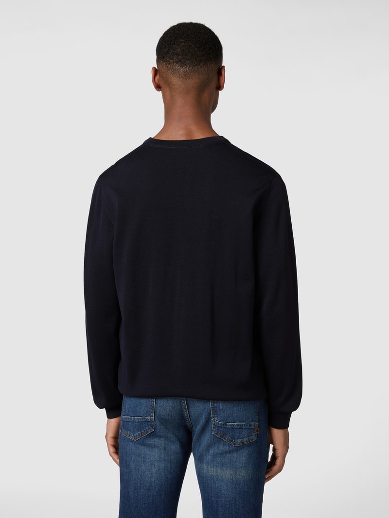 Pullover aus Schurwolle in marineblau