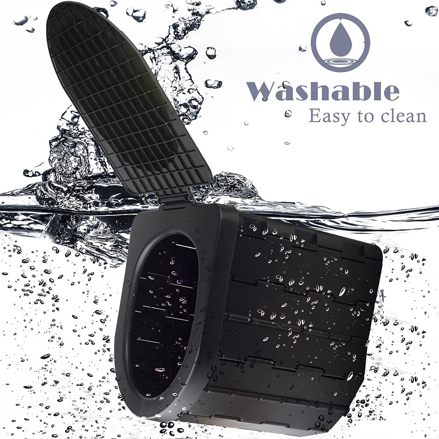 XDeer Campingtoilette Campingtoilette, Tragbare Toilette,Outdoor Camping Toiletten mit Urinal mit Deckel für Frauen, Mobile Faltbare Campingklo für Camping, Unterwegs, Wandern, Ausflüge, Stau, (set), Ausgestattet mit einem Toilettenpapierhalter zum A