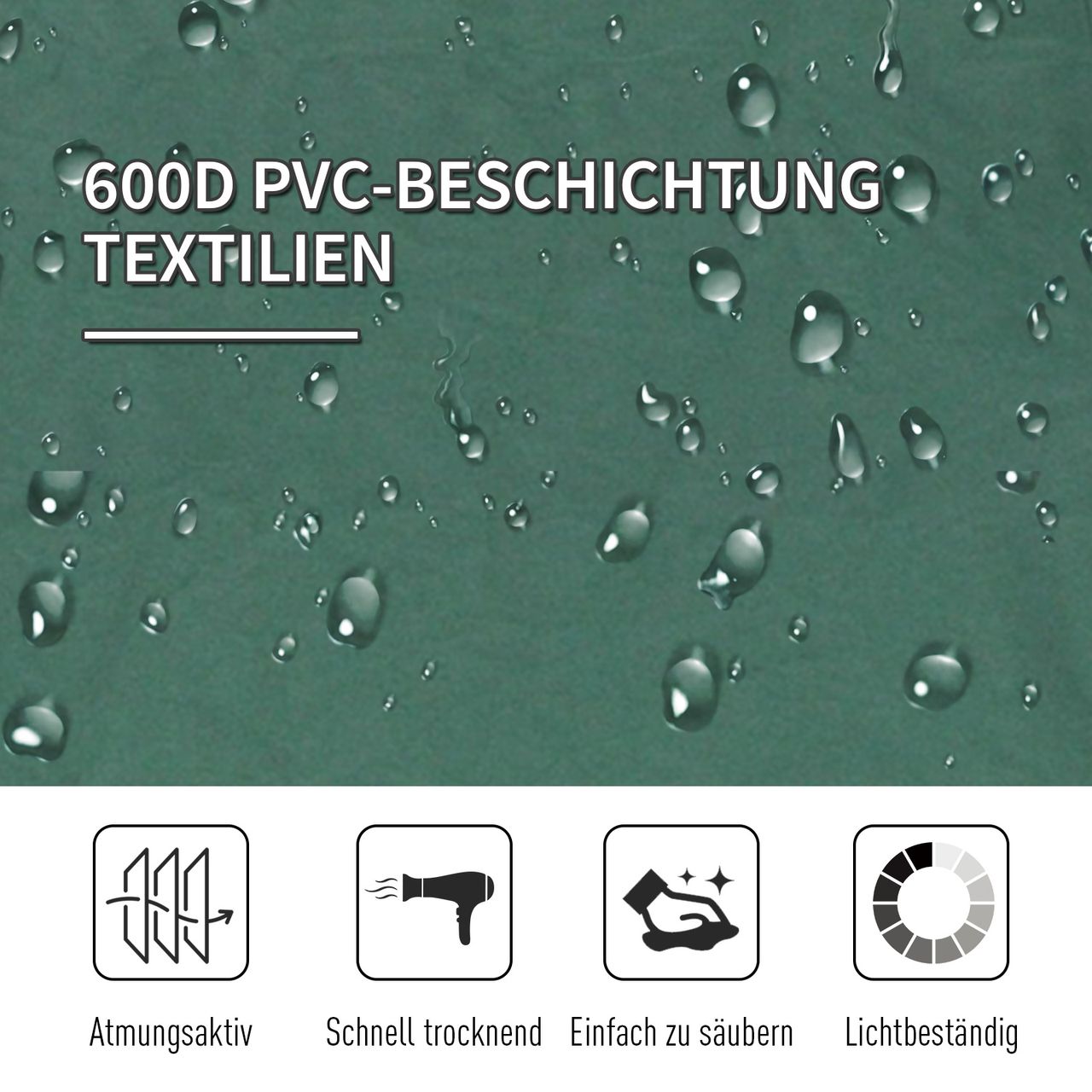 Outsunny Campingbett Klappbar für 2 Personen Feldbett Klappbett mit Tragetasche bis 136 kg belastbar Stahl Oxford Grün Schwarz 193 x 125 x 40 cm