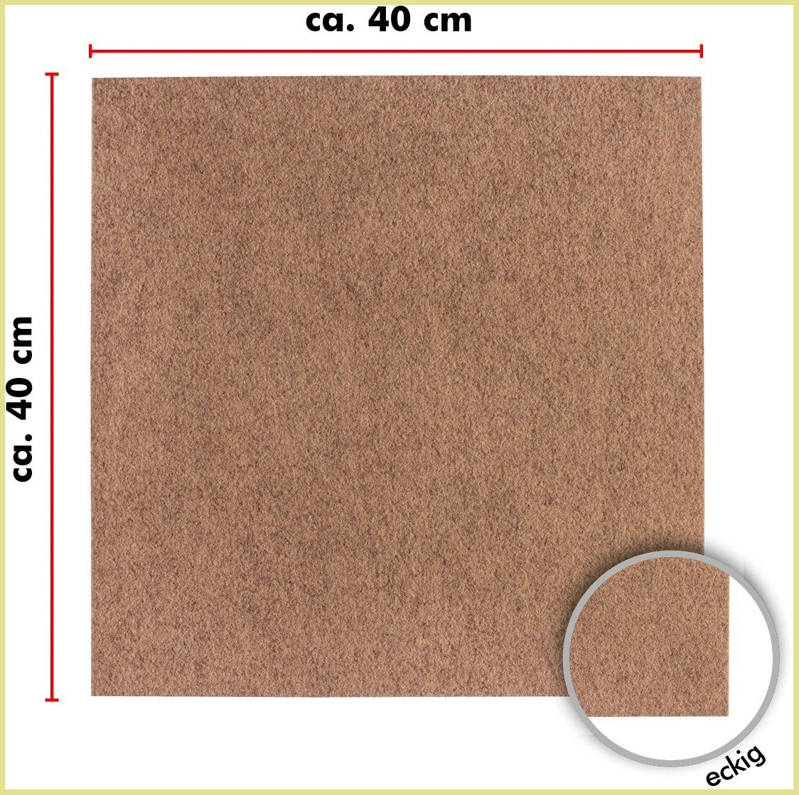 Teppichfliese Skandi, selbstklebend, Andiamo, rechteckig, Höhe: 4 mm, 40x40 cm, 25 Stück (4 qm), 50 Stück (8 qm) oder 100 Stück (16 qm)