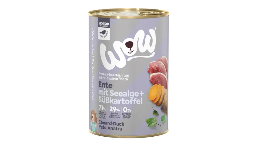 WOW Hundenassfutter Senior Ente 400 g