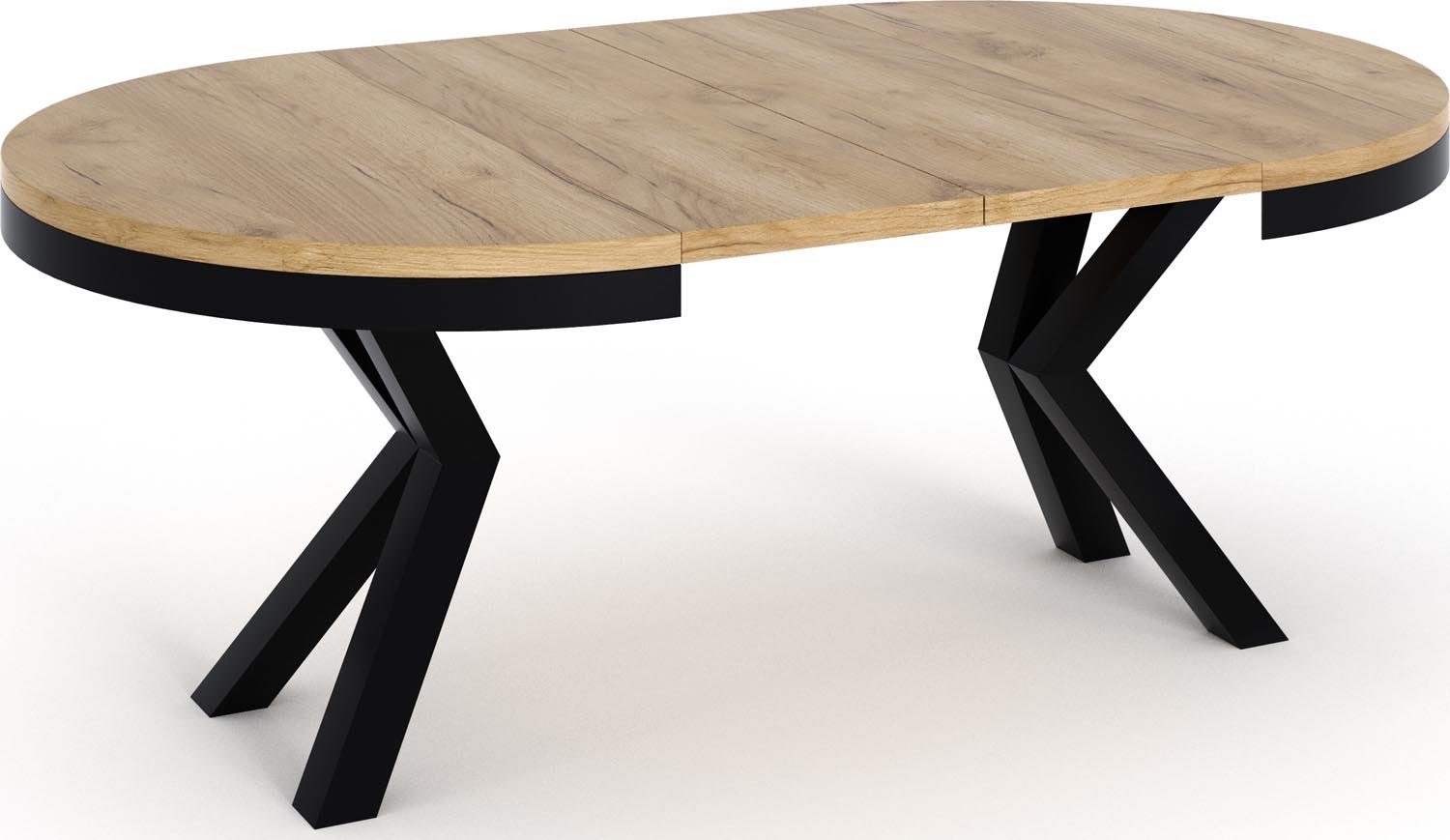 WFL GROUP Esstisch Clara, Tisch im Loft-Stil mit Metallbeinen
