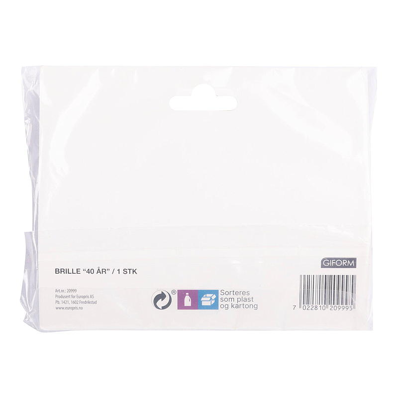 Giform Briller 40 år 13,5 x 9 cm