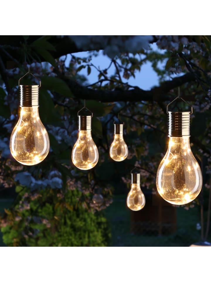 MARELIDA 5er Set LED Solar Glühbirnen GLOW in transparent - H: 14cm günstig kaufen onesize