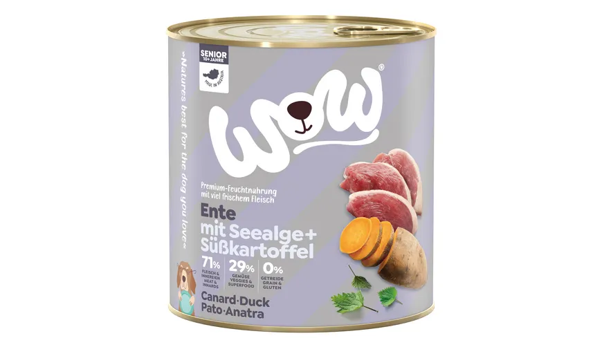 WOW Hundenassfutter Senior Ente 800 g