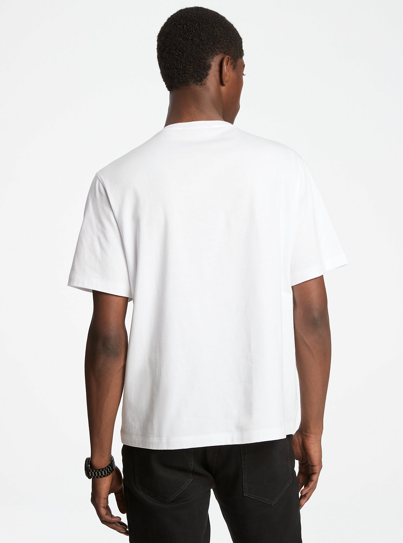 Embroidered Logo Cotton T-Shirt - WHITE