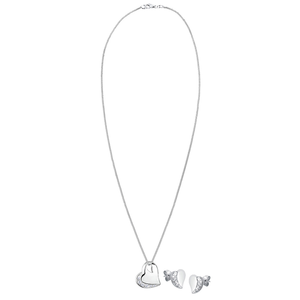 Elli Elli Ensemble de Bijoux Herz Zirkonia 925 Sterling Silber Bijoux