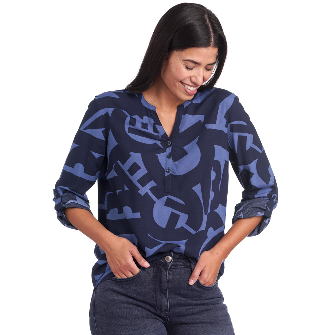 Damen Bluse mit Allover-Print