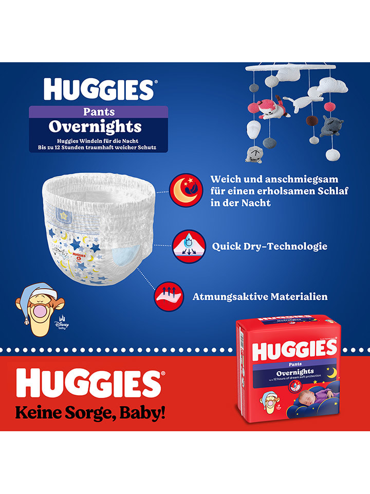 HUGGIES 4er-Set: Overnight-Höschenwindeln Gr. 6, 15-25 kg (4x 22 Stück) günstig kaufen onesize