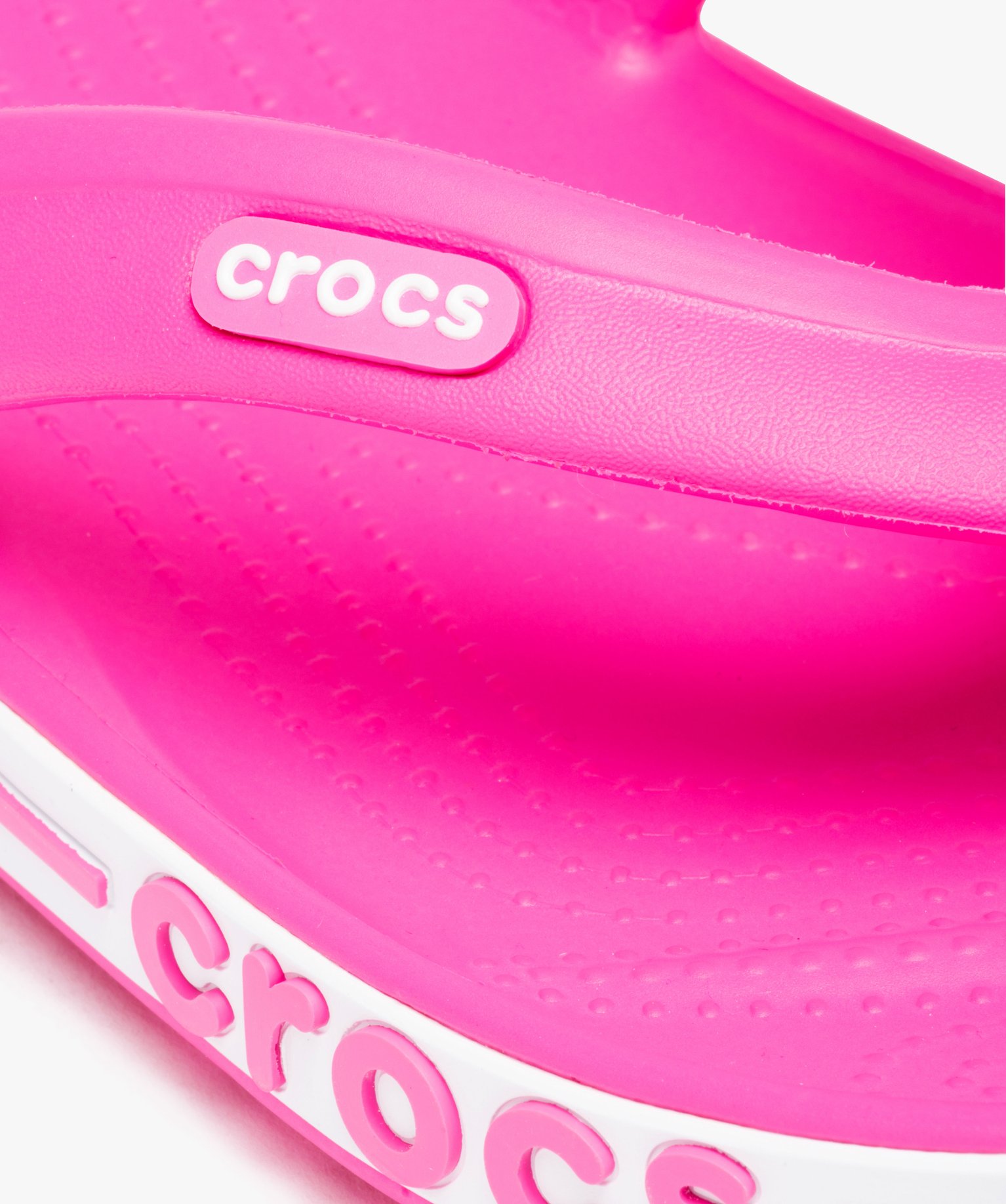 Tongs femme unies à semelle épaisse sportive - Crocs rose | GEMO
