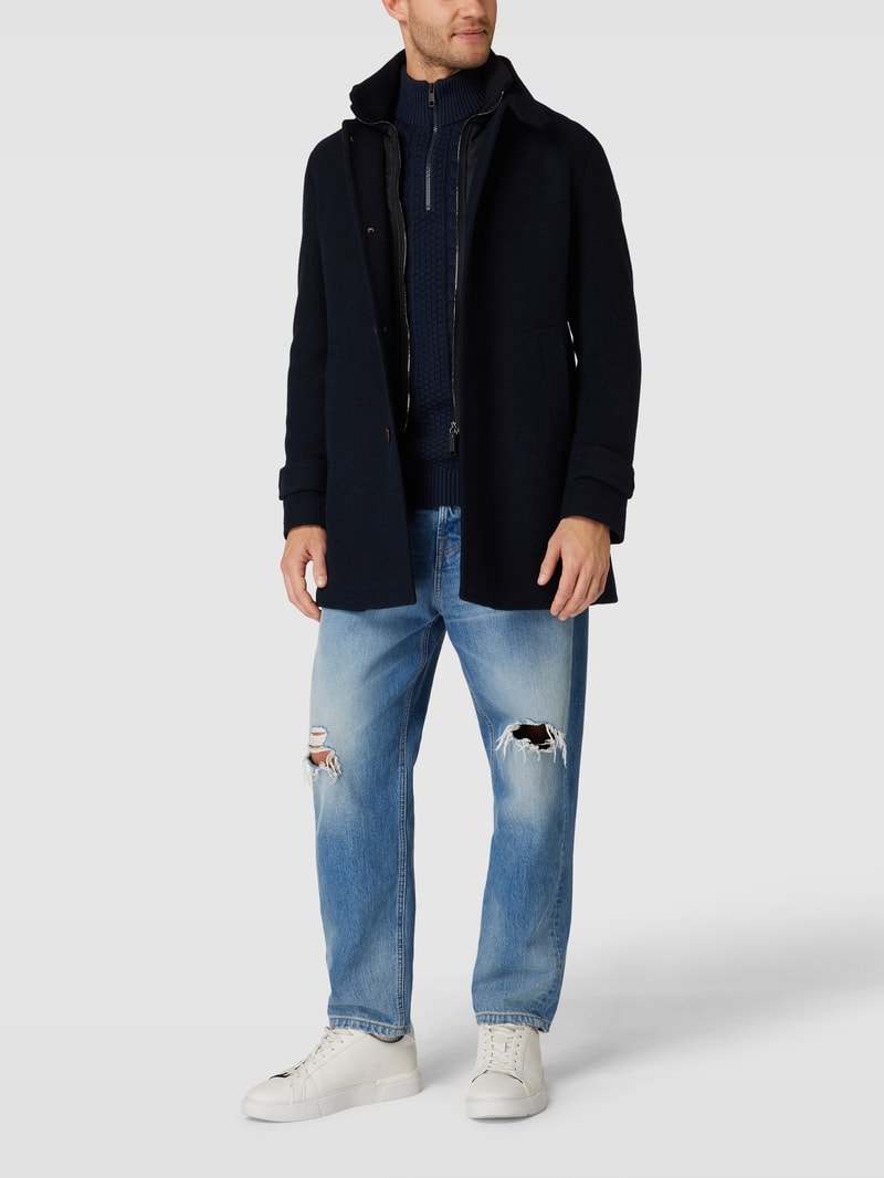 Mantel mit Krageneinsatz Modell 'Richmond' in marineblau