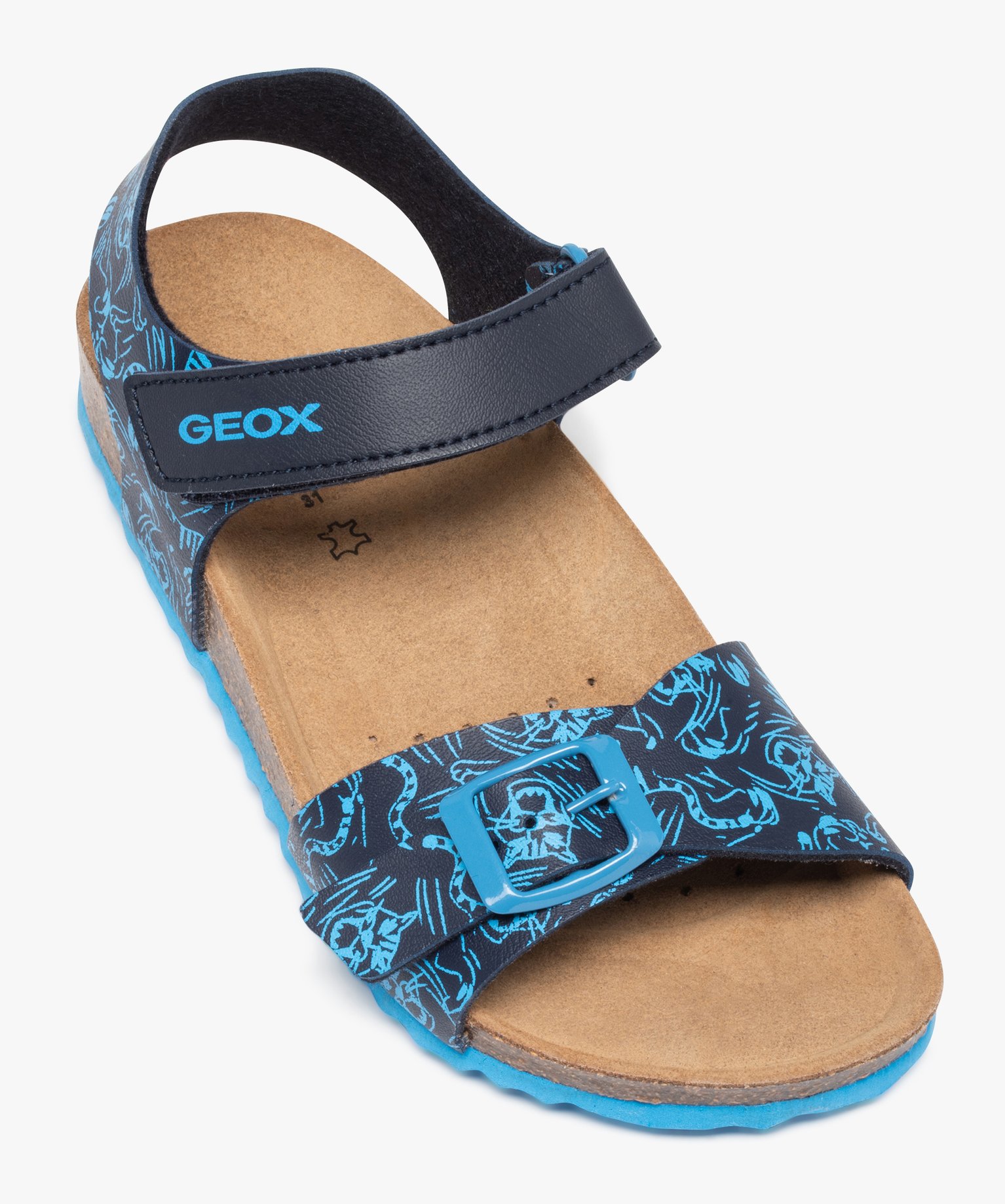 Sandales Garçon avec brides imprimées et semelle cuir - Geox marine | GEMO