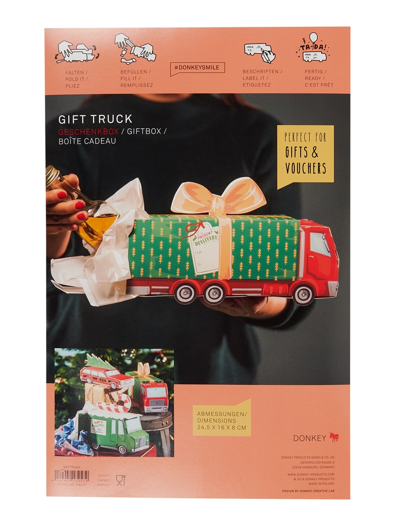 Unisex Geschenkbox mit Weihnachtsmuster in grün