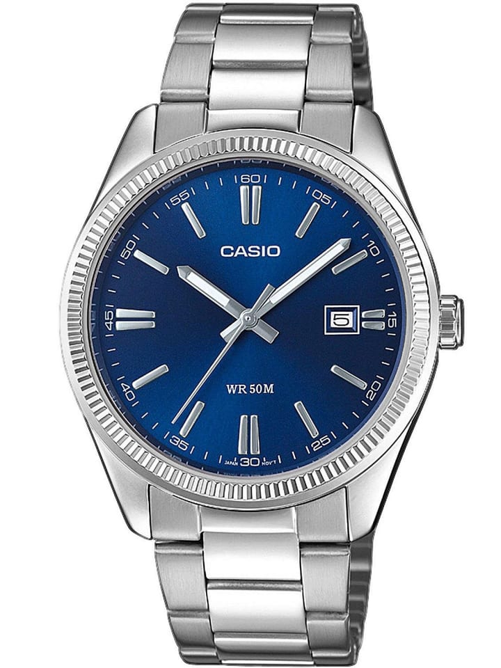 Casio Herrenuhr mit Stahlband Blau / Silber günstig kaufen onesize