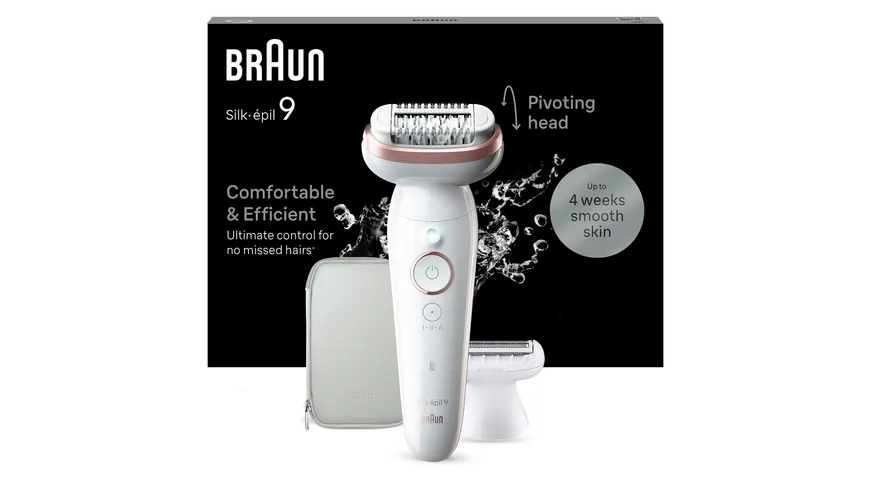 BRAUN Epilierer Silk-épil 9, 9-030 Weiß / Flamingorosa
