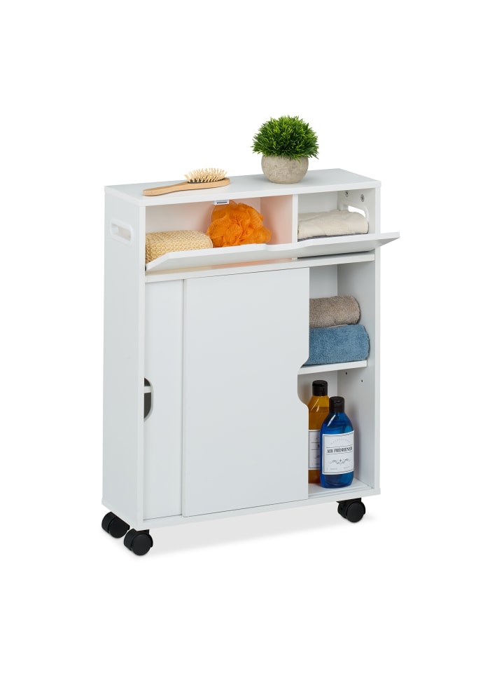 relaxdays Nischenwagen in Weiß - (B)17 x (H)67 x (T)52 cm günstig kaufen onesize
