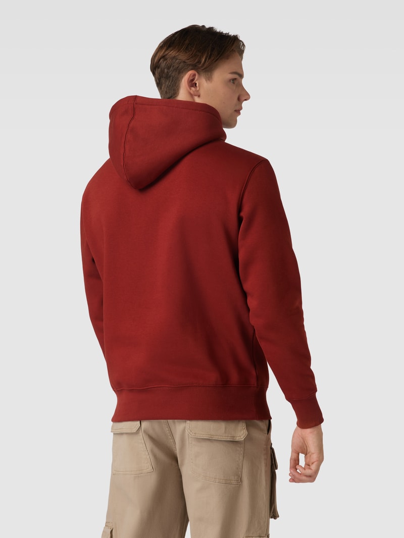 Hoodie mit Label-Print Modell 'PARK' in rostrot