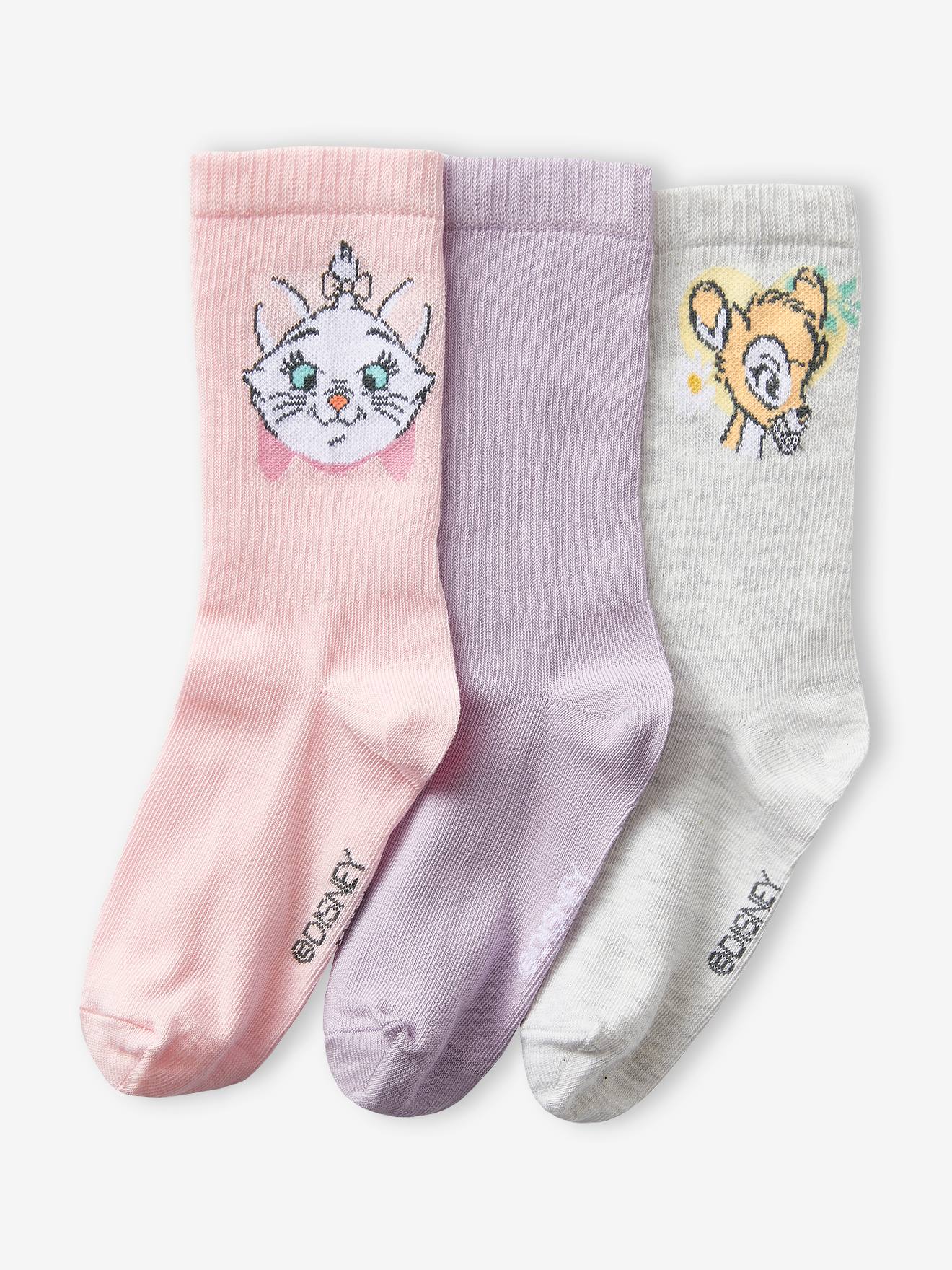 Lot de 3 paires de chaussettes DS® violet, rose et gris chiné