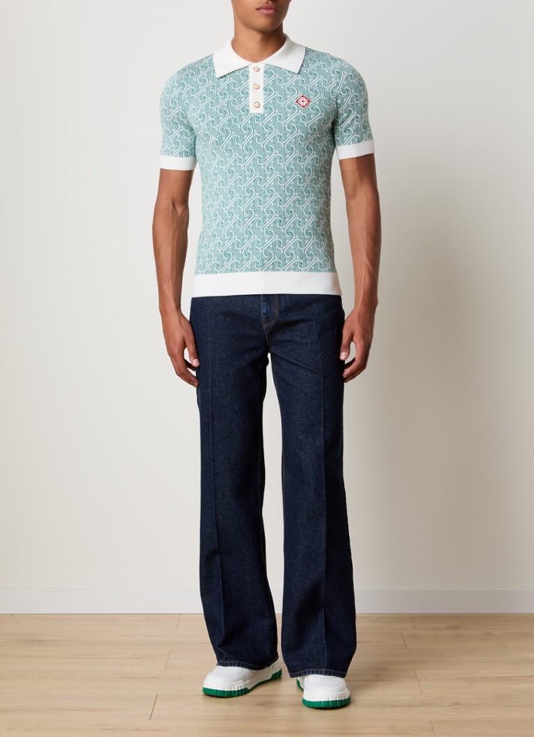 Tricou polo Casablanca cu o croială clasică, confecționat din lână merinos.