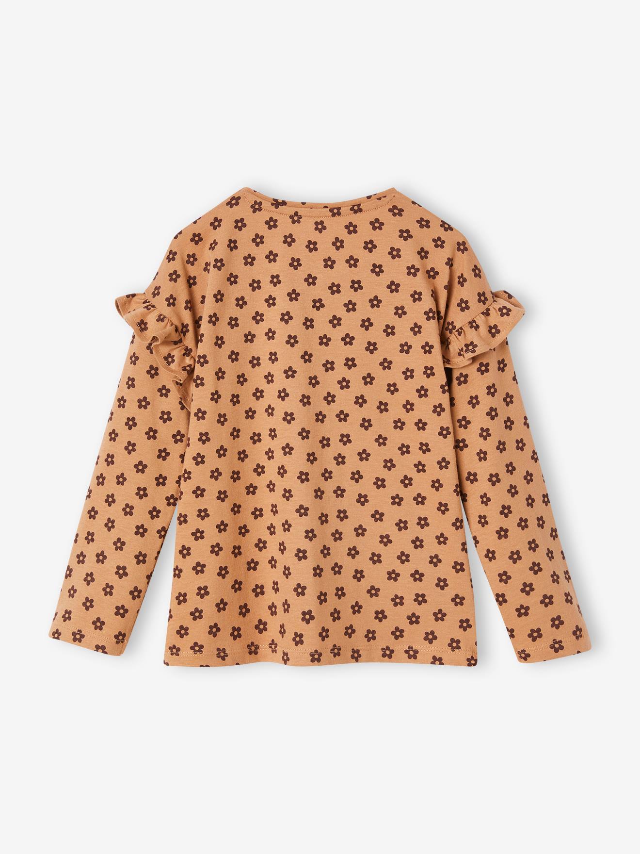 Vertbaudet Mädchen Shirt mit Message-Print Oeko-Tex - hellbraun